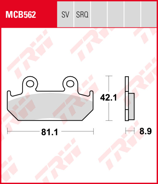 TRW Bremsbeläge Satz MCB562SV, sinter street, mit ABE