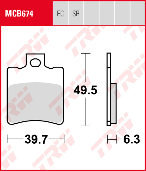 Aprilia 50 Area 51, Bj. 99-02, MY, Bremsbeläge vorne, TRW Lucas MCB674, Organic Allround