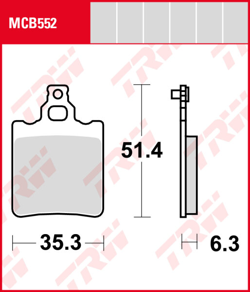 Aprilia RX 50 Racing, Bj. 04-06, ST, Bremsbeläge hinten, TRW Lucas MCB552, Organic Allround