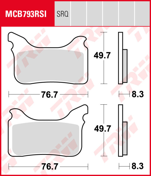 Aprilia SXV 450 Supermoto , Bj. 05-13, VS, Bremsbeläge vorne, TRW Lucas MCB793RSI, Sinter Offroad