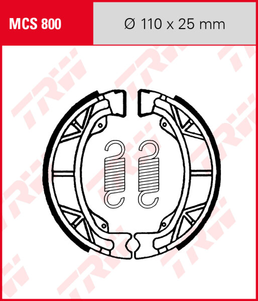 Benelli 491 50 ST, Bj. 01-04, BA01, Bremsbeläge hinten, TRW Lucas MCS800 Bremsbacken