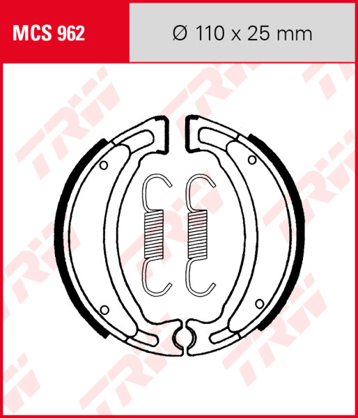 Beta 50 Chrono, Bj. 92-93, Bremsbeläge hinten, TRW Lucas MCS962 Bremsbacken