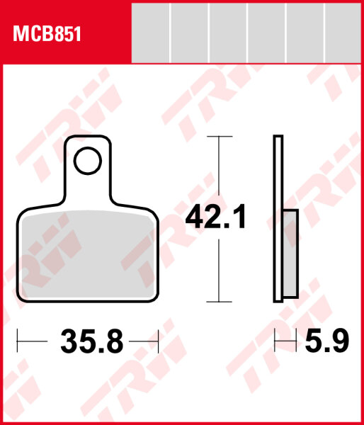 Beta 125 Evo 2T, Bj. 09-, Bremsbeläge hinten, TRW Lucas MCB851, Organic Allround