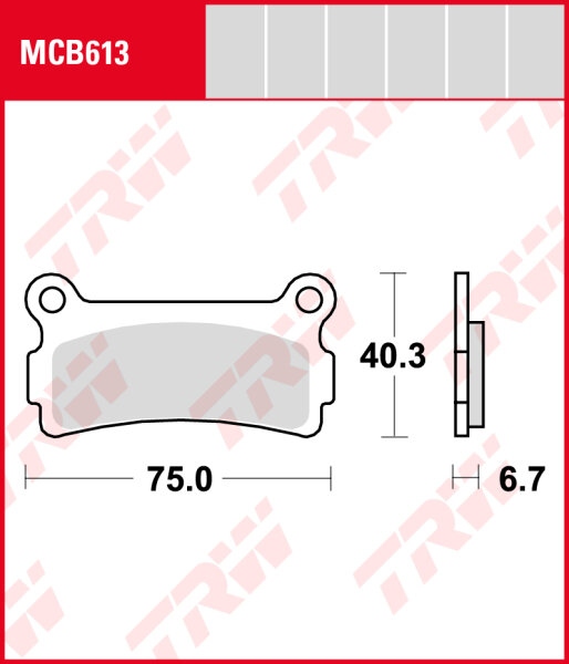 Beta 125 TR 35, Bj. 88-, Bremsbeläge hinten, TRW Lucas MCB613, Organic Allround