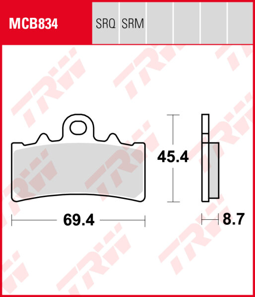 BMW G 310 GS, Bj. 17-, 5G31, Bremsbeläge vorne, TRW Lucas MCB834, Organic Allround