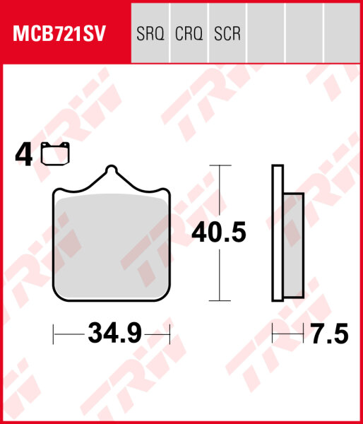 BMW G 450 SMR, Bj. 09-, Bremsbeläge vorne, TRW Lucas MCB721SV, Sinter Street