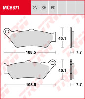 BMW G 650 GS Sertao, Bj. 10-14, E650G, Bremsbeläge vorne, TRW Lucas MCB671, Organic Allround