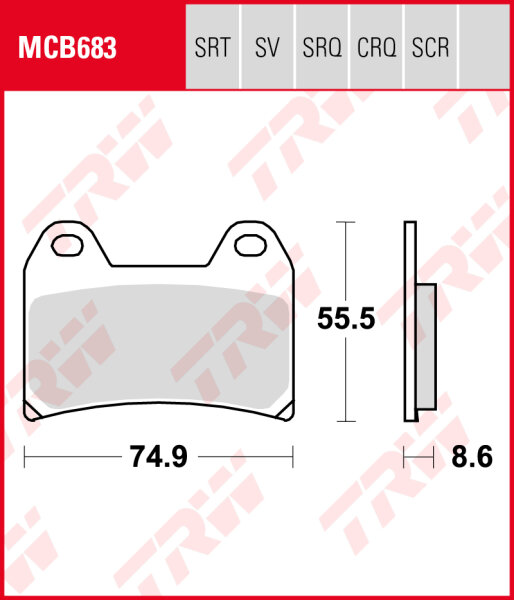 BMW F 800 S, ST, Bj. 06-12, E8ST, Bremsbeläge vorne, TRW Lucas MCB683, Organic Allround