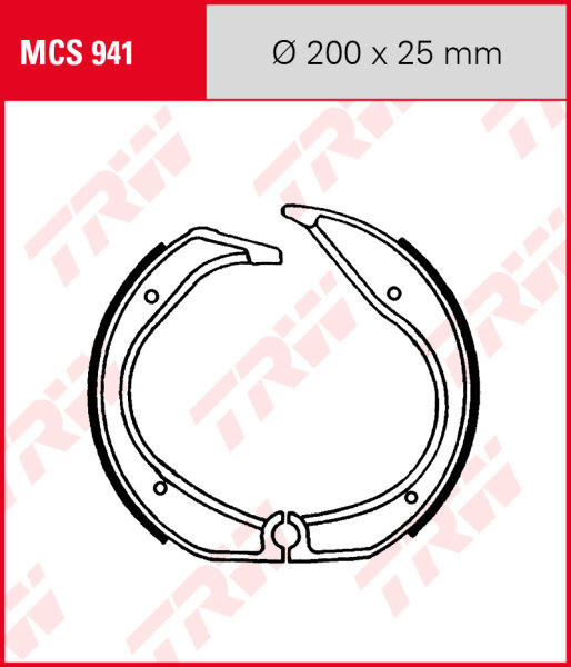 BMW R80 800 G/S, Bj. 81-87, 247E, Bremsbeläge hinten, TRW Lucas MCS941 Bremsbacken