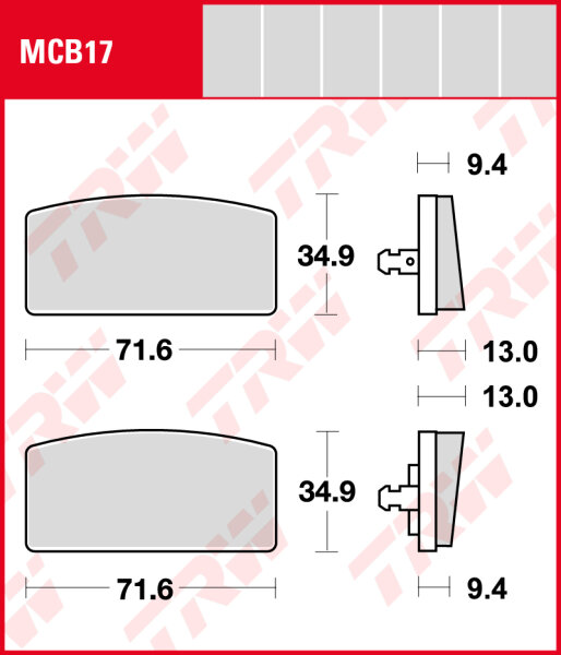 BMW R90 900 S, Bj. 73-76, R90/S, Bremsbeläge vorne, TRW Lucas MCB17, Organic Allround