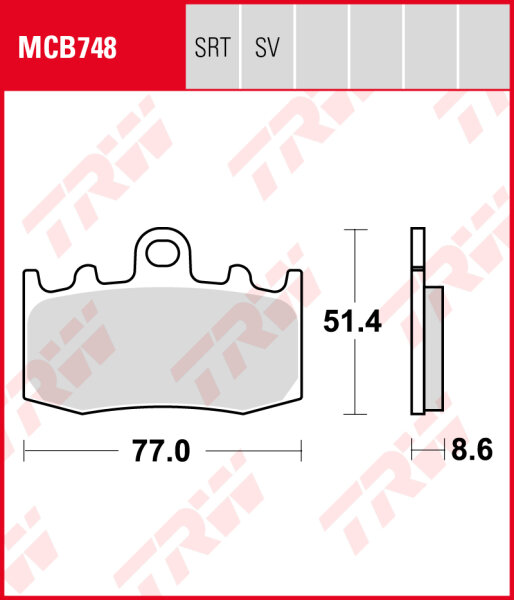 BMW R 1200 HP2 Megamoto (Brembo Bremse), Bj. 07-08, RHP2, Bremsbeläge vorne, TRW Lucas MCB748, Organic Allround