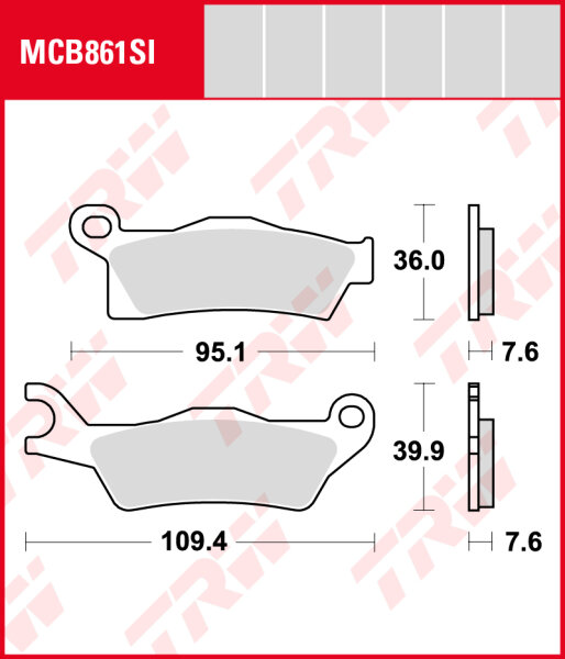 Can-Am 900 X3 Turbo, Turbo R, Bj. 18-, Bremsbeläge hinten, TRW Lucas MCB861SI, Sinter Offroad