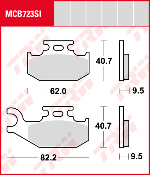 Can-Am 1000 Commander MAX, Bj. 14-, Bremsbeläge hinten, TRW Lucas MCB723SI, Sinter Offroad