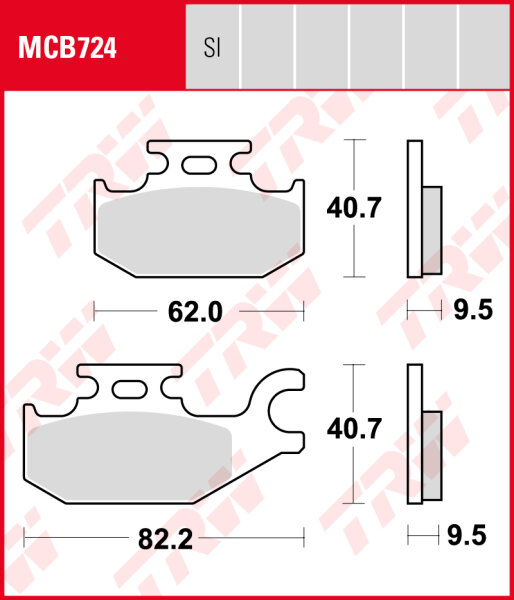 Can-Am 1000 Commander MAX, Bj. 14-, Bremsbeläge hinten, TRW Lucas MCB724SI, Sinter Offroad