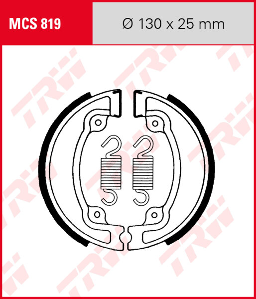 E-Ton EXL 150 Yukon ST, Bj. 05-, Bremsbeläge hinten, TRW Lucas MCS819 Bremsbacken