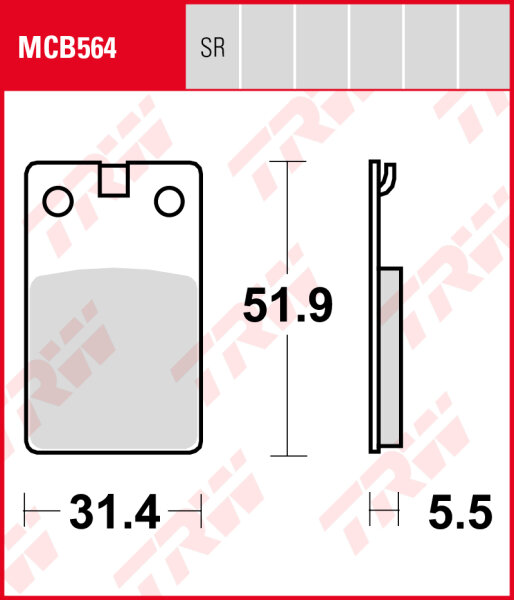 Fantic 125 Trial, Bj. 87, Bremsbeläge vorne, TRW Lucas MCB564, Organic Allround