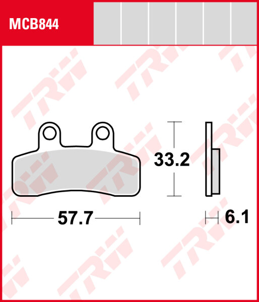 Generic (KSR Moto) 50 Mini Trigger SM, X, Bj. 08-, Bremsbeläge hinten, TRW Lucas MCB844, Organic Allround