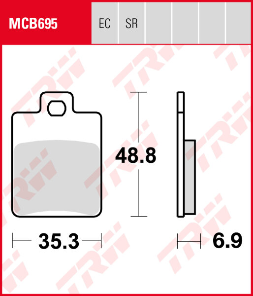 Gilera 125 Stalker, Bj. 97-, Bremsbeläge hinten, TRW Lucas MCB695, Organic Allround