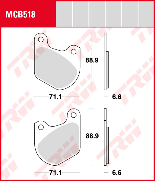 Harley-Davidson FLH 1340 Electra Glide, Bj. 82-83, Bremsbeläge vorne,  TRW Lucas MCB518, Organic Allround