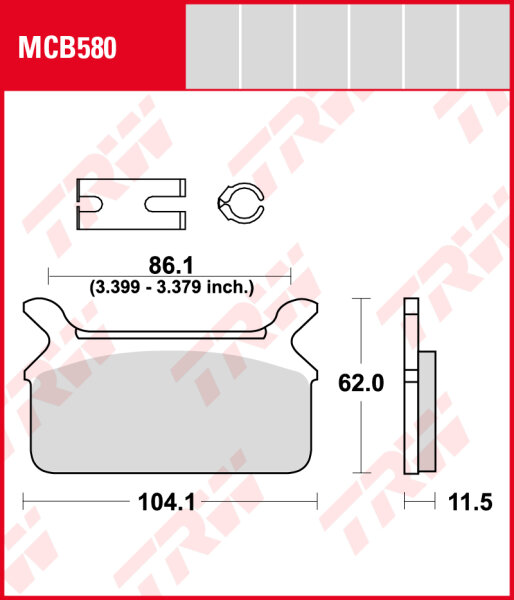 Harley-Davidson FLHTC 1340 Electra Glide Classic, Bj. 90, Bremsbeläge hinten,  TRW Lucas MCB580, Organic Allround