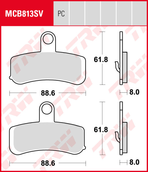 Harley-Davidson FXCW 1584 Rocker Softail, Bj. 08-09, Bremsbeläge vorne, TRW Lucas MCB813SV, Sinter Street