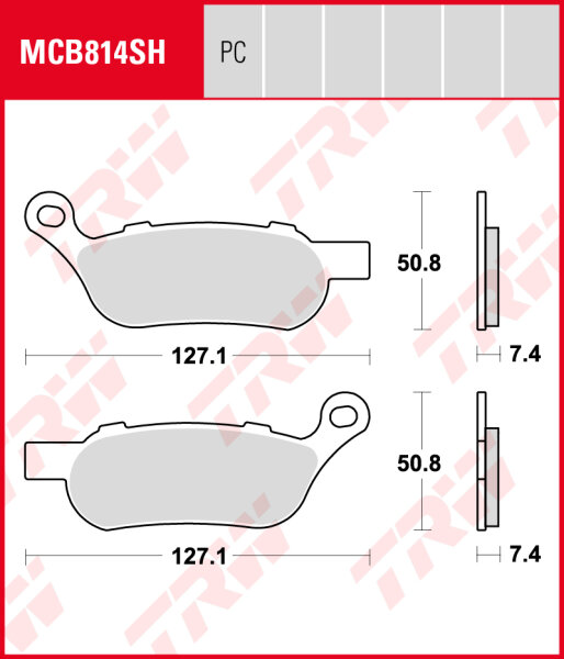 Harley-Davidson FXCW 1584 Rocker Softail, Bj. 08-09, Bremsbeläge hinten, TRW Lucas MCB814SH, Sinter Street