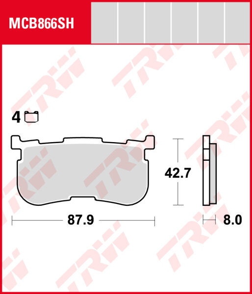 Harley-Davidson FLHTCUTG 1690 Tri Glide Ultra Touring, Bj. 14-16, TG1, Bremsbeläge hinten, TRW Lucas MCB866SH, Sinter Street