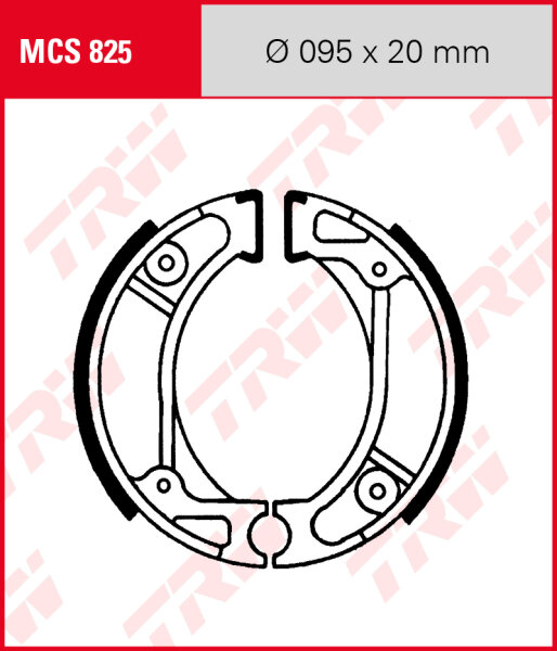 Honda NS 50 M, Bj. 82-84, Bremsbeläge hinten, TRW Lucas MCS825 Bremsbacken