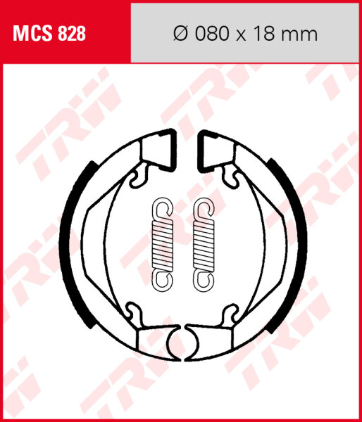 Honda PX 50 MS, Bj. 82-84, AB06S, Bremsbeläge vorne, TRW Lucas MCS828 Bremsbacken