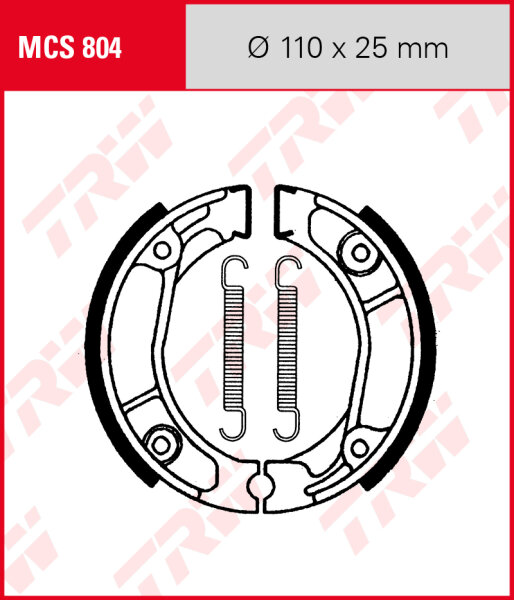 Honda MBX 80 SWZ, Bj. 83-84, HC04, Bremsbeläge hinten, TRW Lucas MCS804 Bremsbacken