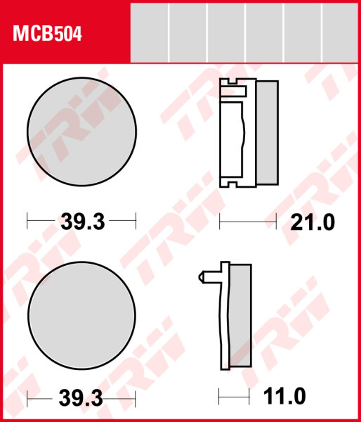 Honda CB 125 J, Bj. 75-81, CB125J, Bremsbeläge vorne, TRW Lucas MCB504, Organic Allround