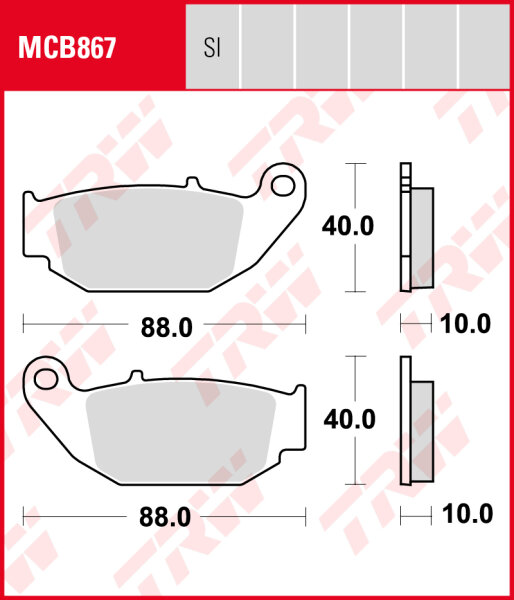 Honda CBR 125 R, Bj. 11-17, JC50, Bremsbeläge hinten, TRW Lucas MCB867, Organic Allround