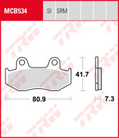 Honda CR 125 R, Bj. 86, JE01, Bremsbeläge vorne, TRW Lucas MCB534, Organic Allround