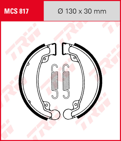 Honda CMX 250 Rebel, Bj. 98-, MC13B, Bremsbeläge hinten, TRW Lucas MCS817 Bremsbacken