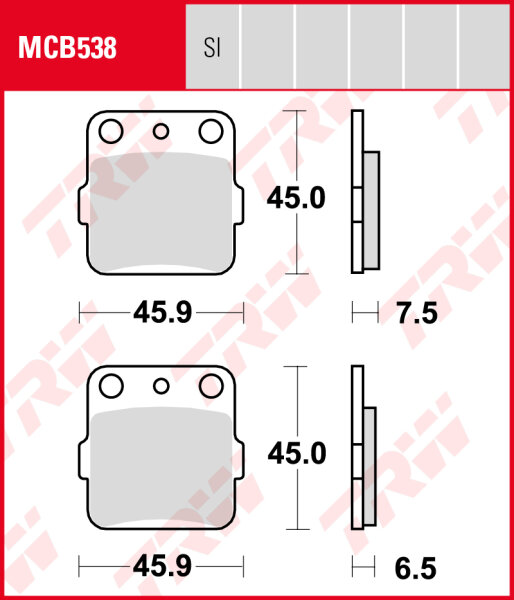 Honda ATC 350 X, Bj. 86-, Bremsbeläge hinten, TRW Lucas MCB538SI, Sinter Offroad