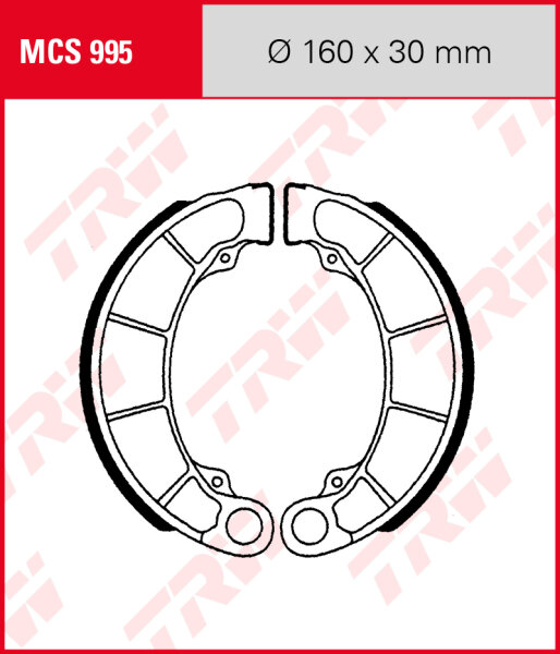 Honda TRX 350 FE,TE, Fourtrax, Bj. 00-06, Bremsbeläge hinten, TRW Lucas MCS995 Bremsbacken