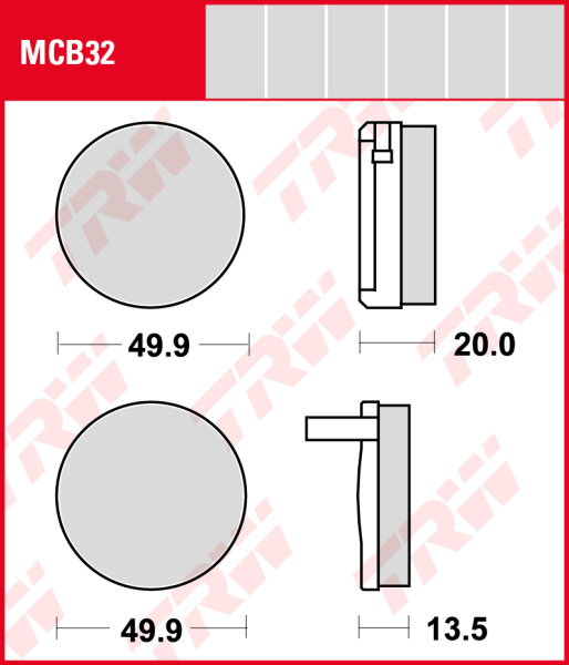 Honda CB 450, Bj. 73-74, Bremsbeläge vorne, TRW Lucas MCB32, Organic Allround