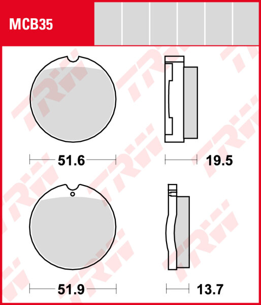 Honda CB 450, Bj. 75-77, Bremsbeläge vorne, TRW Lucas MCB35, Organic Allround