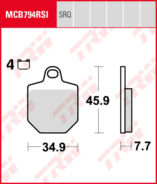 Honda CRM 450(HM-Italy), Bj. 07-, Bremsbeläge vorne, TRW Lucas MCB794TRQ, Sinter Track & Road