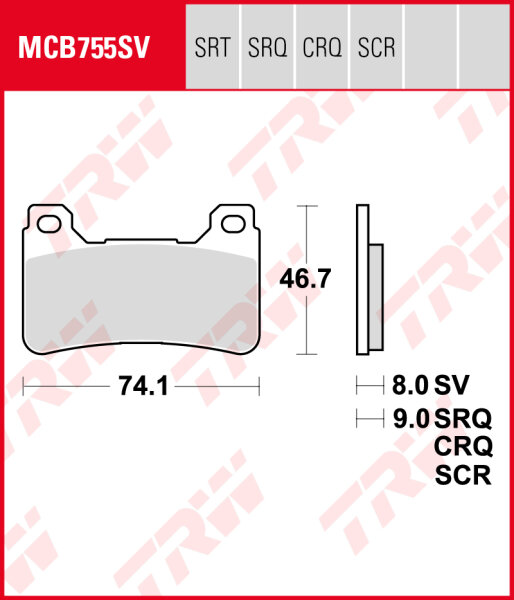 Honda CBR 600 RR, Bj. 05-06, PC37, Bremsbeläge vorne, TRW Lucas MCB755SV, Sinter Street