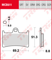 TRW Bremsbeläge Satz MCB611, allround organic, mit ABE