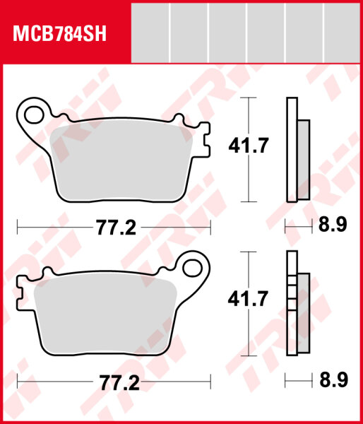 Honda CBR 1000 RA Fireblade , Bj. 09-16, SC59, Bremsbeläge hinten, TRW Lucas MCB784SH, Sinter Street