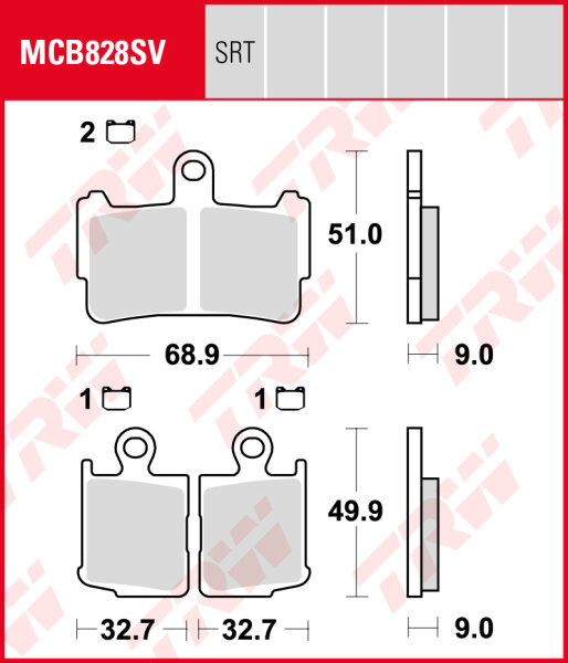 Honda VFR 1200 FD ABS DCT, Bj. 12-16, SC63, Bremsbeläge vorne, TRW Lucas MCB828SV, Sinter Street