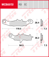 Kawasaki KX 85, Bj. 01-, Bremsbeläge vorne, TRW...