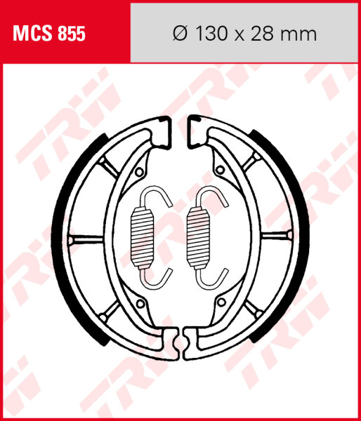 Kawasaki KX 125, Bj. 81-82, Bremsbeläge hinten, TRW Lucas MCS855 Bremsbacken