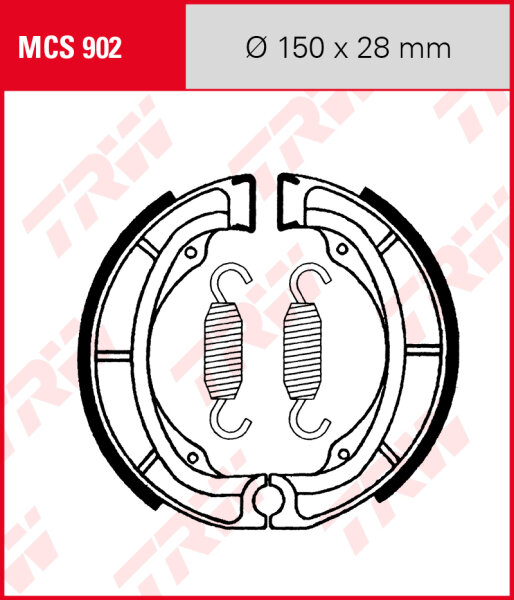 Kawasaki KL 250, Bj. 78-79, Bremsbeläge hinten, TRW Lucas MCS902 Bremsbacken