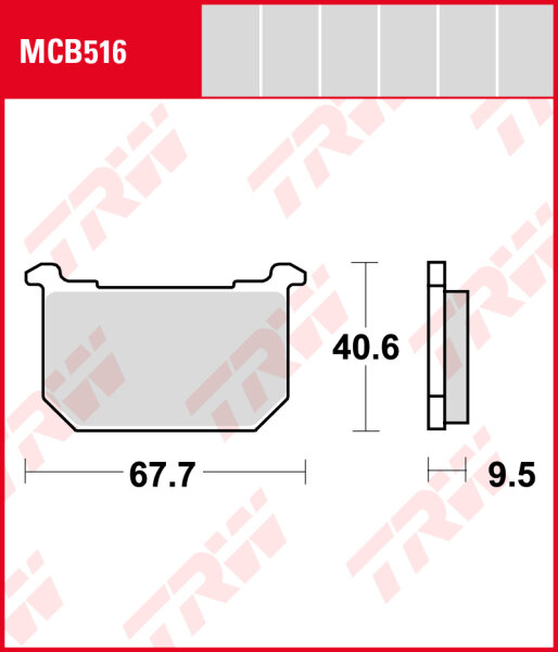 Kawasaki GPZ 400 R, Bj. 83-84, KZ400J, Bremsbeläge hinten,  TRW Lucas MCB516, Organic Allround