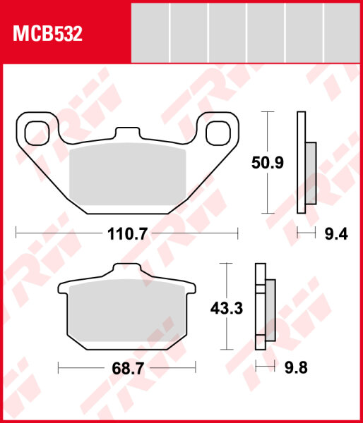 Kawasaki Z 750 GP Uni-Trak, Bj. 83-84, ZX750A, Bremsbeläge vorne,  TRW Lucas MCB532, Organic Allround