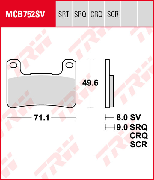 Kawasaki Z 1000 SX, ABS, Bj. 11-12, ZXT00G, Bremsbeläge vorne, TRW Lucas MCB752SV, Sinter Street