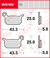 KTM SX 50 LC, Bj. 04-, Bremsbeläge hinten, TRW Lucas...